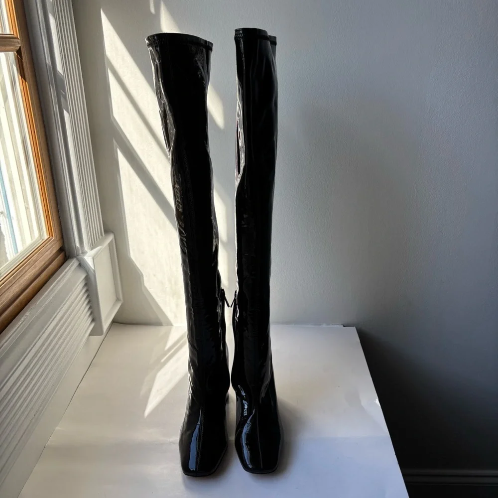 Sam Edelman Cosette Patent Square Toe Over-The-Knee‎ Boots